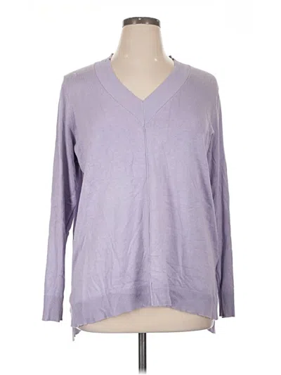 Pre-owned Cable & Gauge Long Sleeve Blouse In Purple