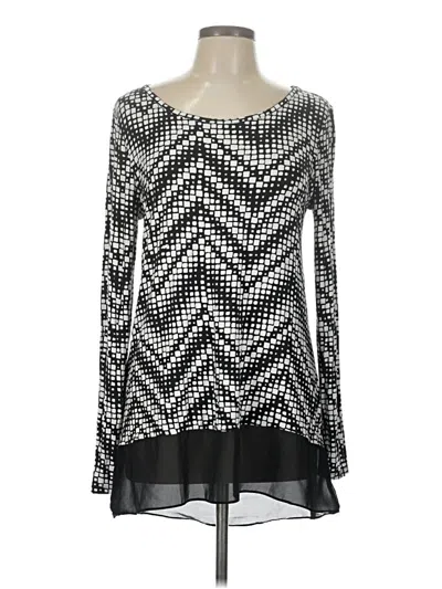 Pre-owned Cable & Gauge Long Sleeve Blouse In Silver