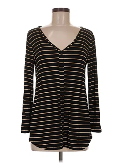 Pre-owned Cable & Gauge Long Sleeve Henley Shirt In Black