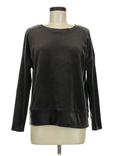 Pre-owned Cable & Gauge Long Sleeve Top Black Boatneck Tops