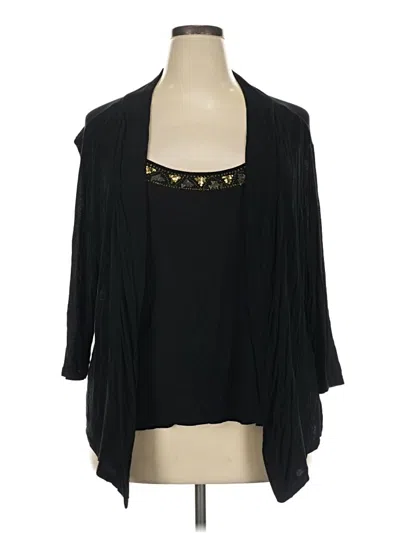 Pre-owned Cable & Gauge Long Sleeve Top Black Cowl Neck Tops