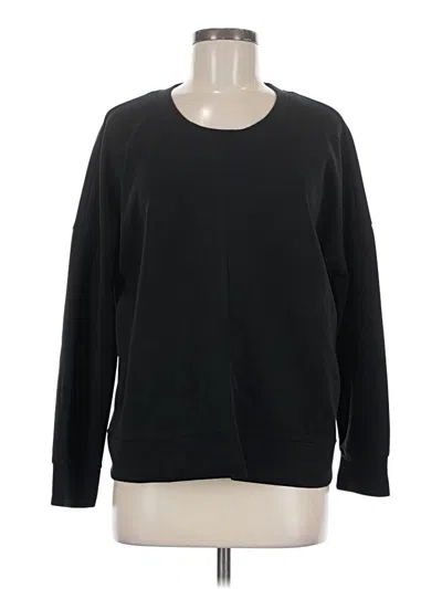 Pre-owned Cable & Gauge Long Sleeve Top Black Crew Neck Tops