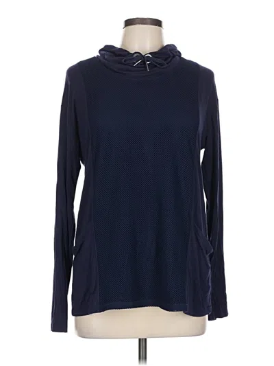 Pre-owned Cable & Gauge Long Sleeve Top Blue Cowl Neck Tops