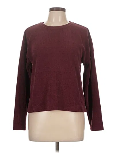 Pre-owned Cable & Gauge Long Sleeve Top Red Crew Neck Tops