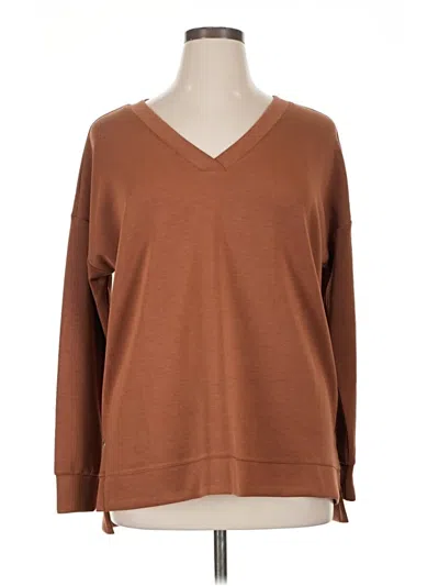 Pre-owned Cable & Gauge Long Sleeve T-shirt In Brown