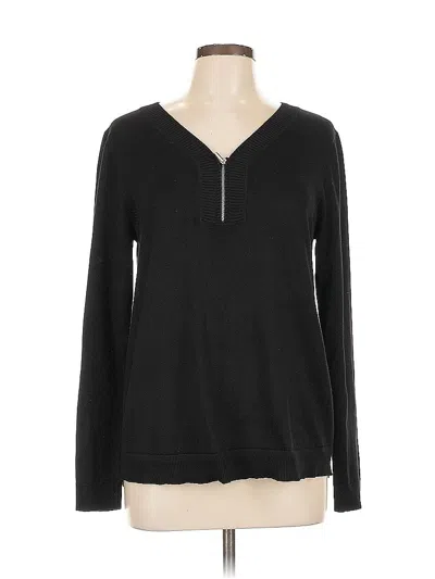 Pre-owned Cable & Gauge Pullover Sweater In Black