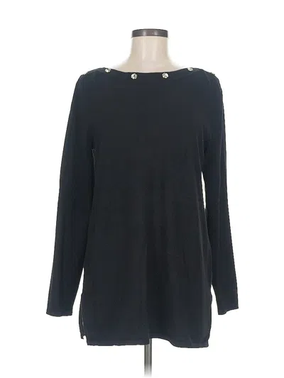 Pre-owned Cable & Gauge Pullover Sweater In Black