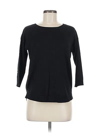 Pre-owned Cable & Gauge Pullover Sweater In Black