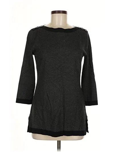 Pre-owned Cable & Gauge Pullover Sweater In Black