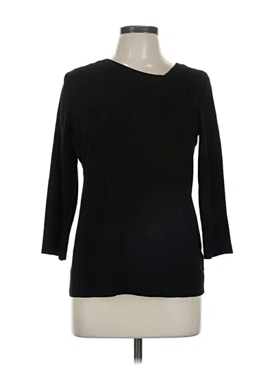 Pre-owned Cable & Gauge Pullover Sweater In Black