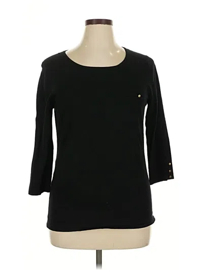 Pre-owned Cable & Gauge Pullover Sweater In Black