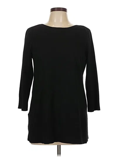 Pre-owned Cable & Gauge Pullover Sweater In Black