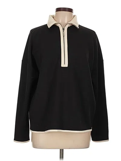 Pre-owned Cable & Gauge Pullover Sweater In Black