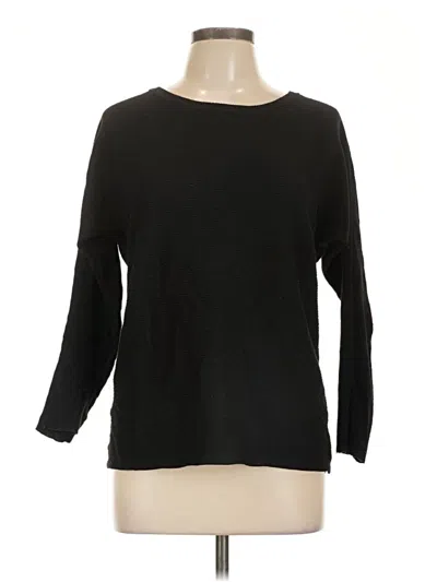 Pre-owned Cable & Gauge Pullover Sweater In Black