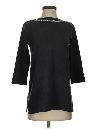 Pre-owned Cable & Gauge Pullover Sweater In Black