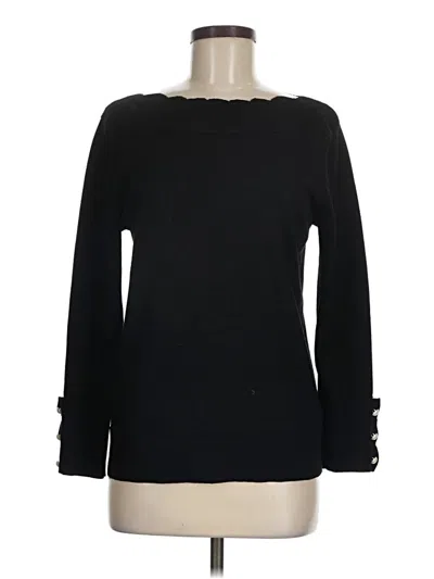 Pre-owned Cable & Gauge Pullover Sweater In Black