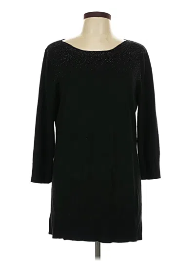 Pre-owned Cable & Gauge Pullover Sweater In Black