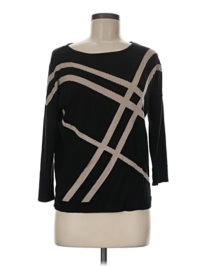 Pre-owned Cable & Gauge Pullover Sweater In Black