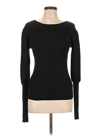 Pre-owned Cable & Gauge Pullover Sweater In Black
