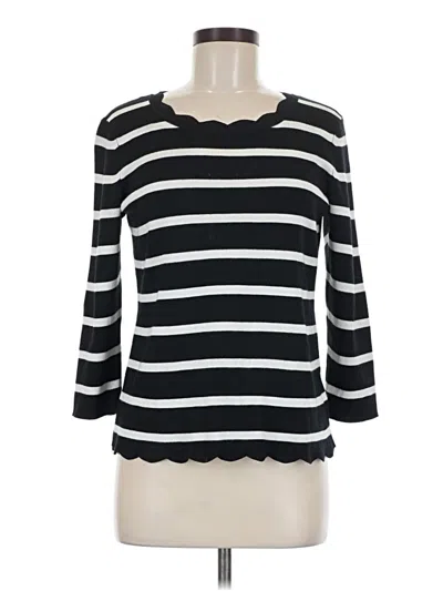 Pre-owned Cable & Gauge Pullover Sweater In Black