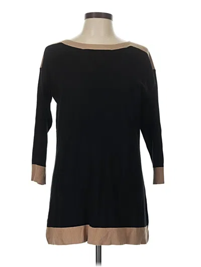 Pre-owned Cable & Gauge Pullover Sweater In Black