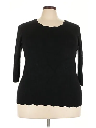Pre-owned Cable & Gauge Pullover Sweater In Black