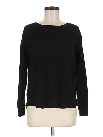 Pre-owned Cable & Gauge Pullover Sweater In Black
