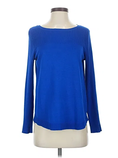 Pre-owned Cable & Gauge Pullover Sweater In Blue