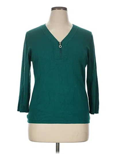 Pre-owned Cable & Gauge Pullover Sweater In Blue