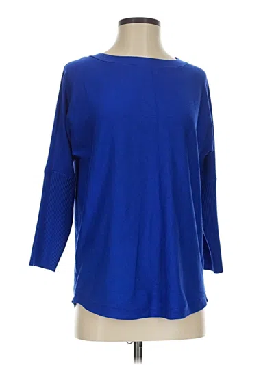 Pre-owned Cable & Gauge Pullover Sweater In Blue