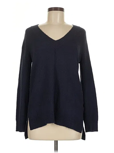 Pre-owned Cable & Gauge Pullover Sweater In Blue