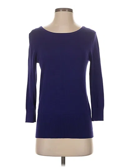Pre-owned Cable & Gauge Pullover Sweater In Blue