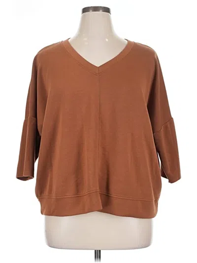 Pre-owned Cable & Gauge Pullover Sweater In Brown