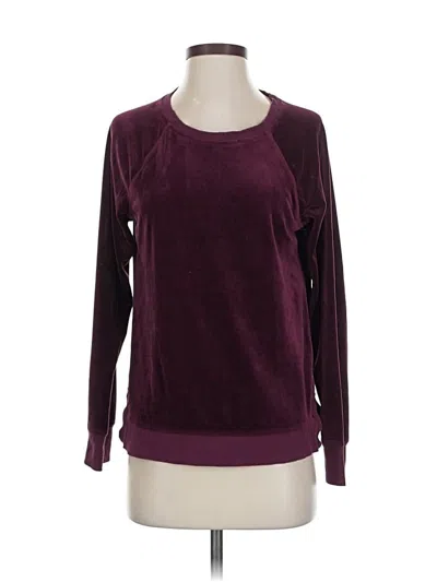 Pre-owned Cable & Gauge Pullover Sweater In Burgundy