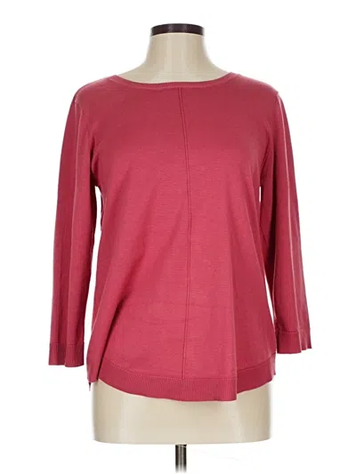 Pre-owned Cable & Gauge Pullover Sweater In Burgundy