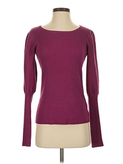 Pre-owned Cable & Gauge Pullover Sweater In Burgundy