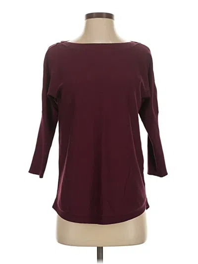 Pre-owned Cable & Gauge Pullover Sweater In Burgundy