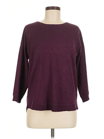 Pre-owned Cable & Gauge Pullover Sweater In Burgundy
