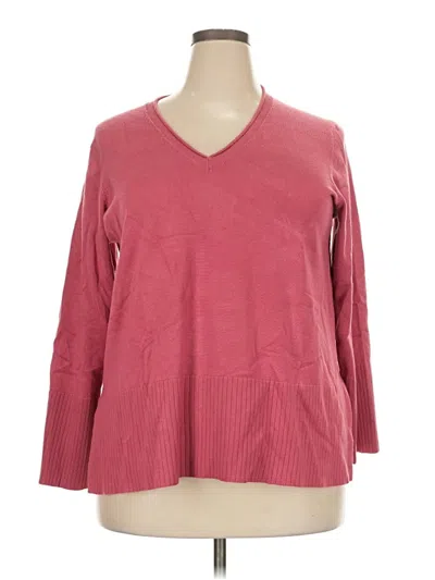 Pre-owned Cable & Gauge Pullover Sweater In Burgundy