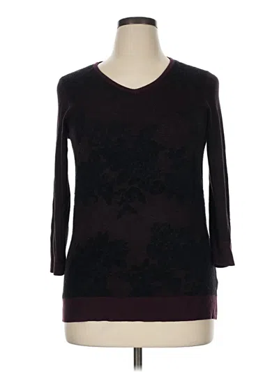 Pre-owned Cable & Gauge Pullover Sweater In Burgundy