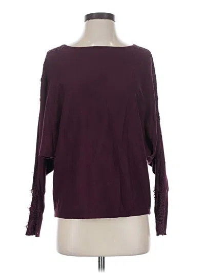 Pre-owned Cable & Gauge Pullover Sweater In Burgundy