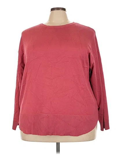 Pre-owned Cable & Gauge Pullover Sweater In Burgundy