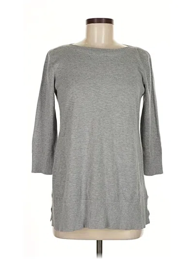 Pre-owned Cable & Gauge Pullover Sweater In Gray