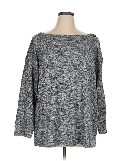 Pre-owned Cable & Gauge Pullover Sweater In Gray