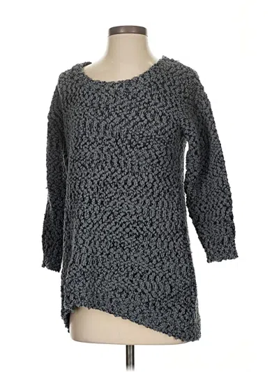 Pre-owned Cable & Gauge Pullover Sweater In Gray
