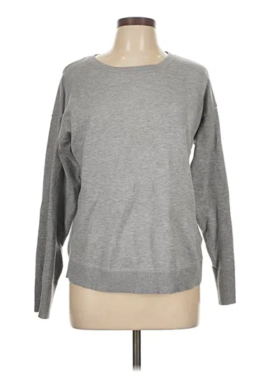 Pre-owned Cable & Gauge Pullover Sweater In Gray