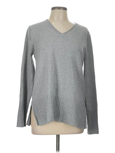Pre-owned Cable & Gauge Pullover Sweater In Gray