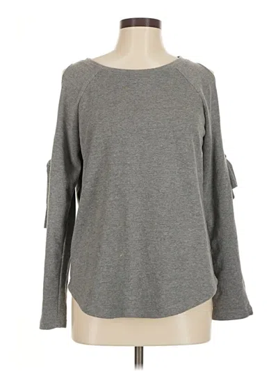 Pre-owned Cable & Gauge Pullover Sweater In Gray