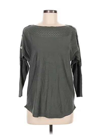 Pre-owned Cable & Gauge Pullover Sweater In Gray