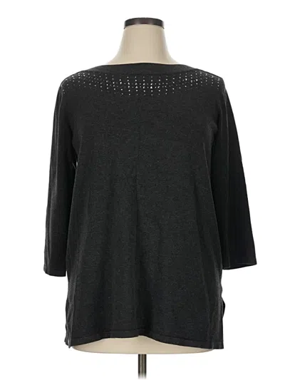 Pre-owned Cable & Gauge Pullover Sweater In Gray